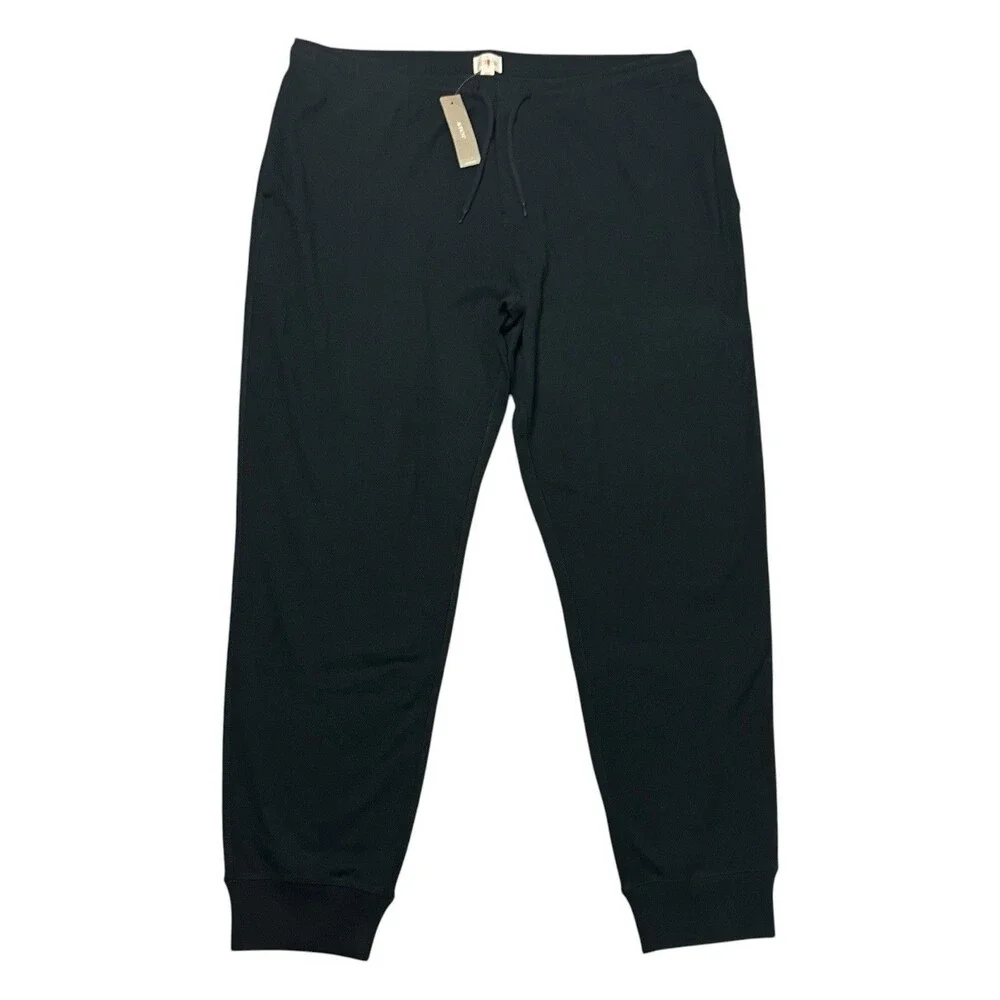 J Crew Heritage Brushed Rib Knit Jogger Mens‎ XL Black Cotton Sweatpants BS571